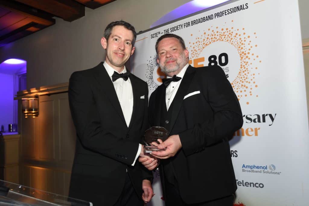 Gareth Shelley receiving his award.